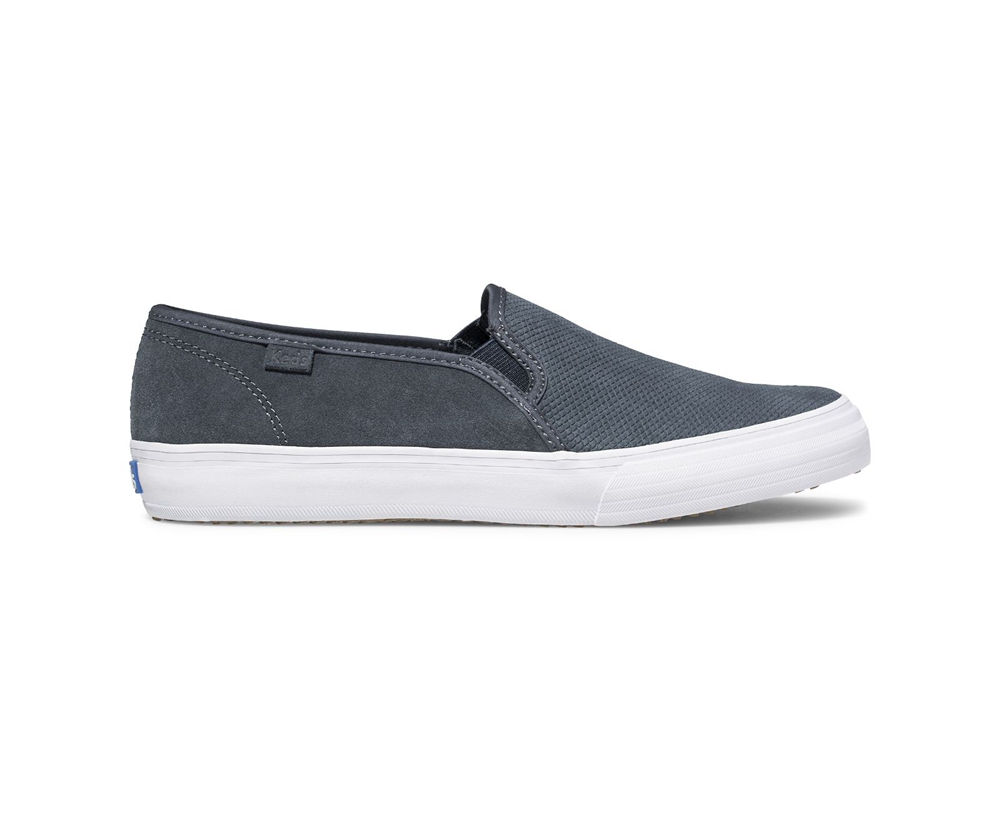 Keds Slip Ons Grey - Double Decker Suede - Womens TPCUHA-520